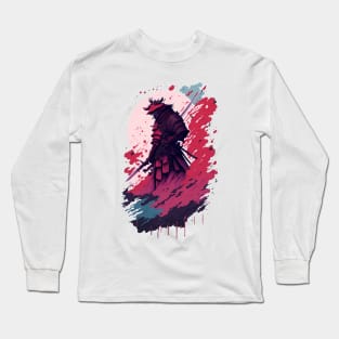 Shadow Samurai: Colorful Chaos Unleashed Long Sleeve T-Shirt